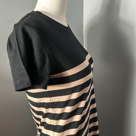J Crew Dress Womens Black Crew Neck Short Sleeve Striped Cotton size S - Picture 8 of 10